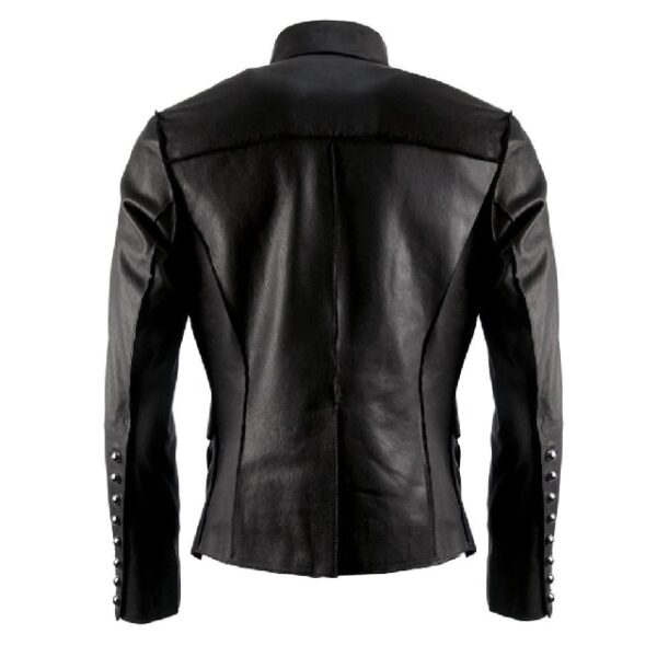 Giacca da motociclista in pelle militare da uomo 100% classica