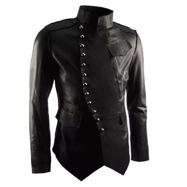 Giacca da motociclista in pelle militare da uomo 100% classica