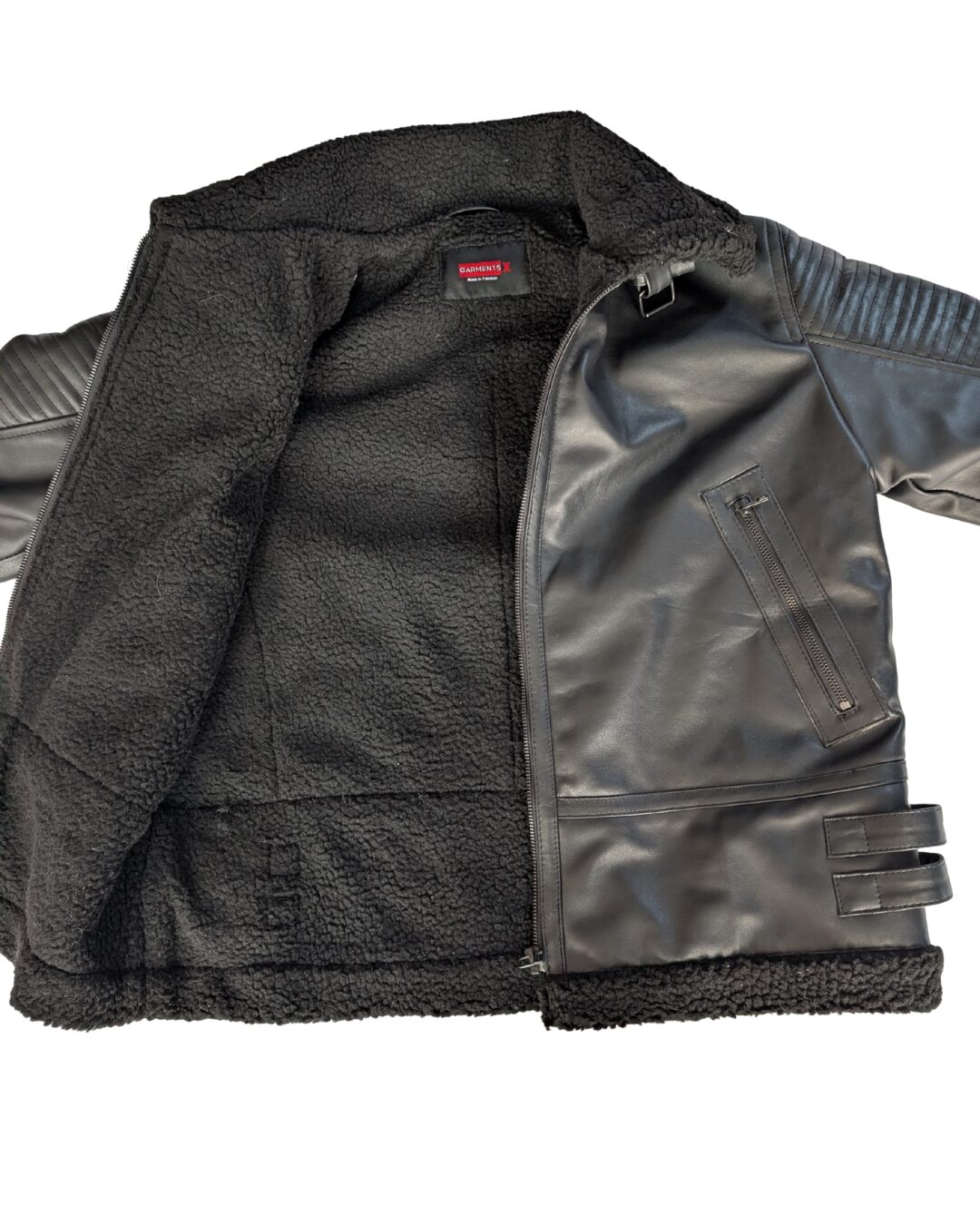 giacca in pelle di pecora nera b3 aviator