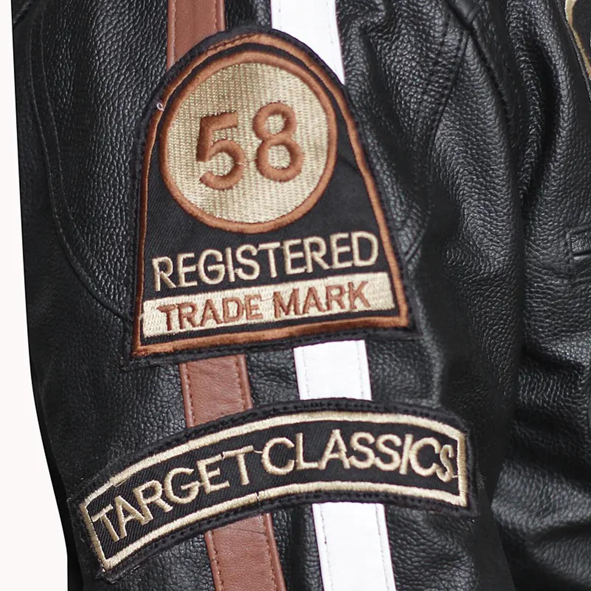 Giacca in pelle di pecora nera American Classic Urban Motors da uomo