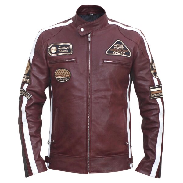 Giacca in pelle da uomo color marrone in edizione limitata