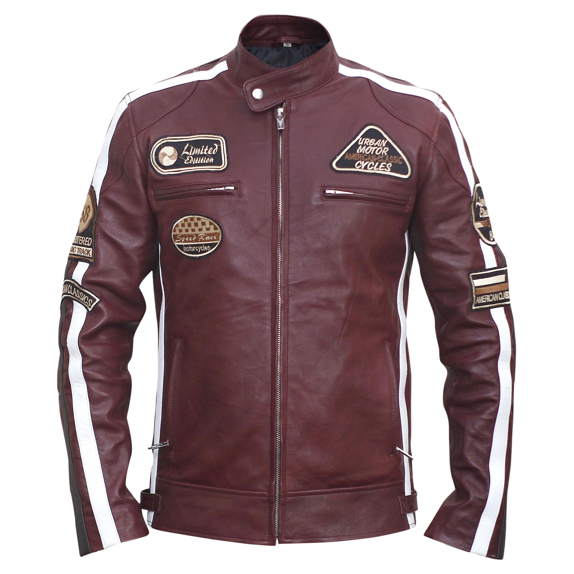 Giacca in pelle da uomo color marrone in edizione limitata
