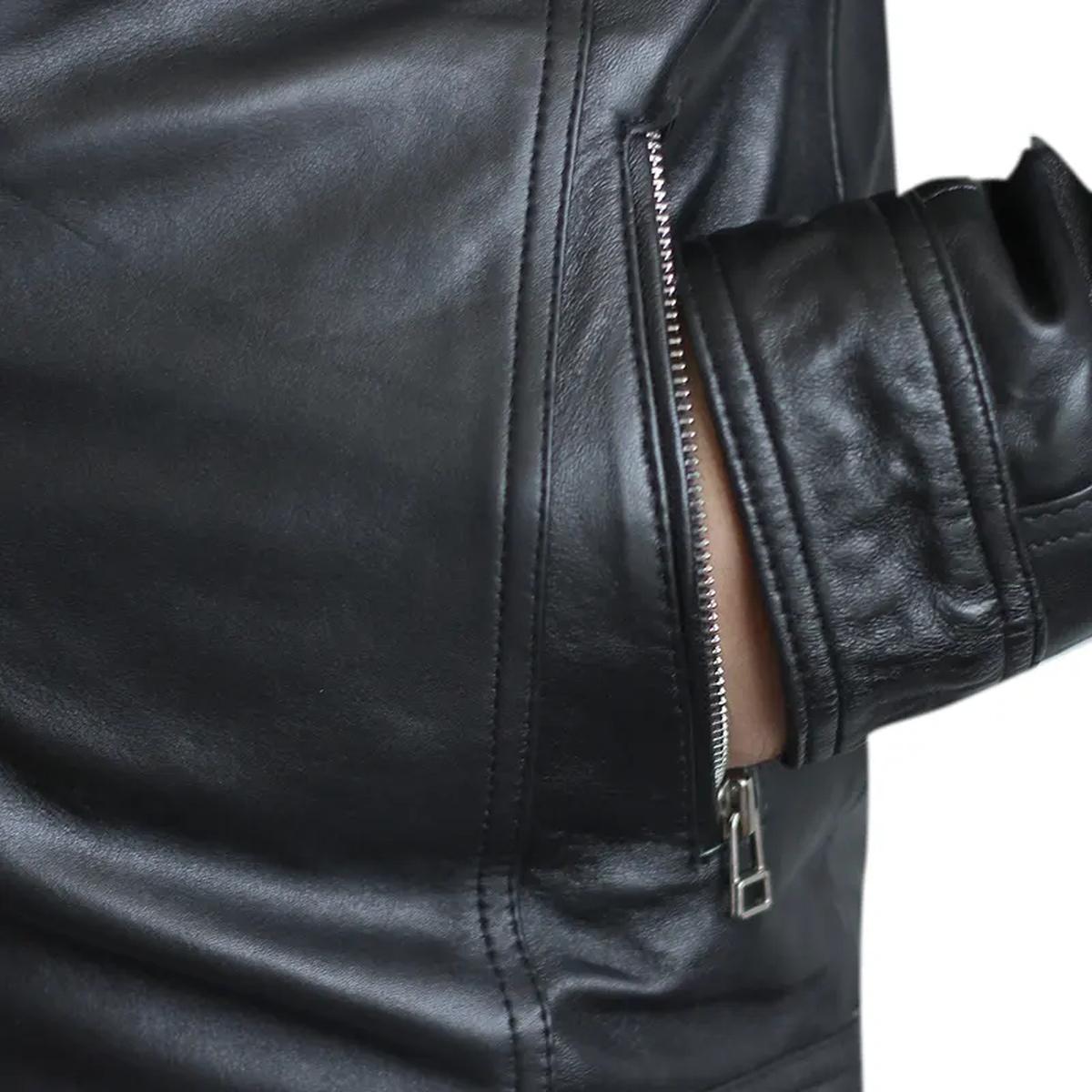 Giacca in pelle da motociclista vintage retrò da uomo