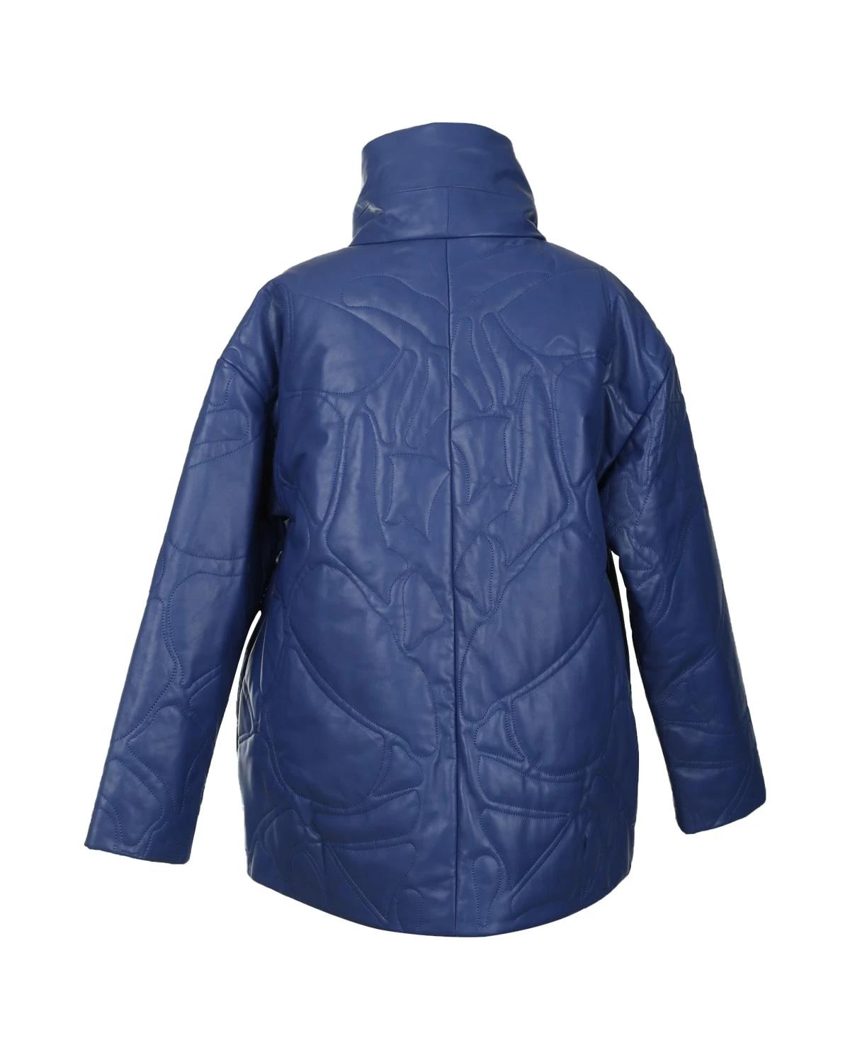 Giacca da donna in pelle di pecora trapuntata blu