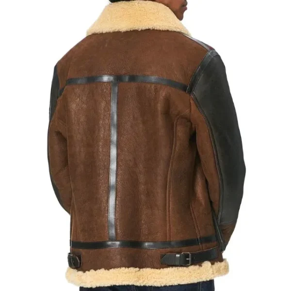 Giacca in pelle con fodera in shearling Astell da uomo