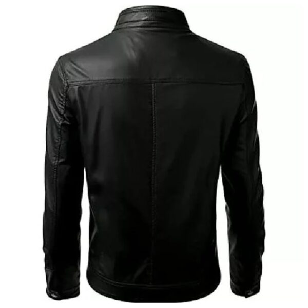 Giacca in pelle nera elegante da uomo