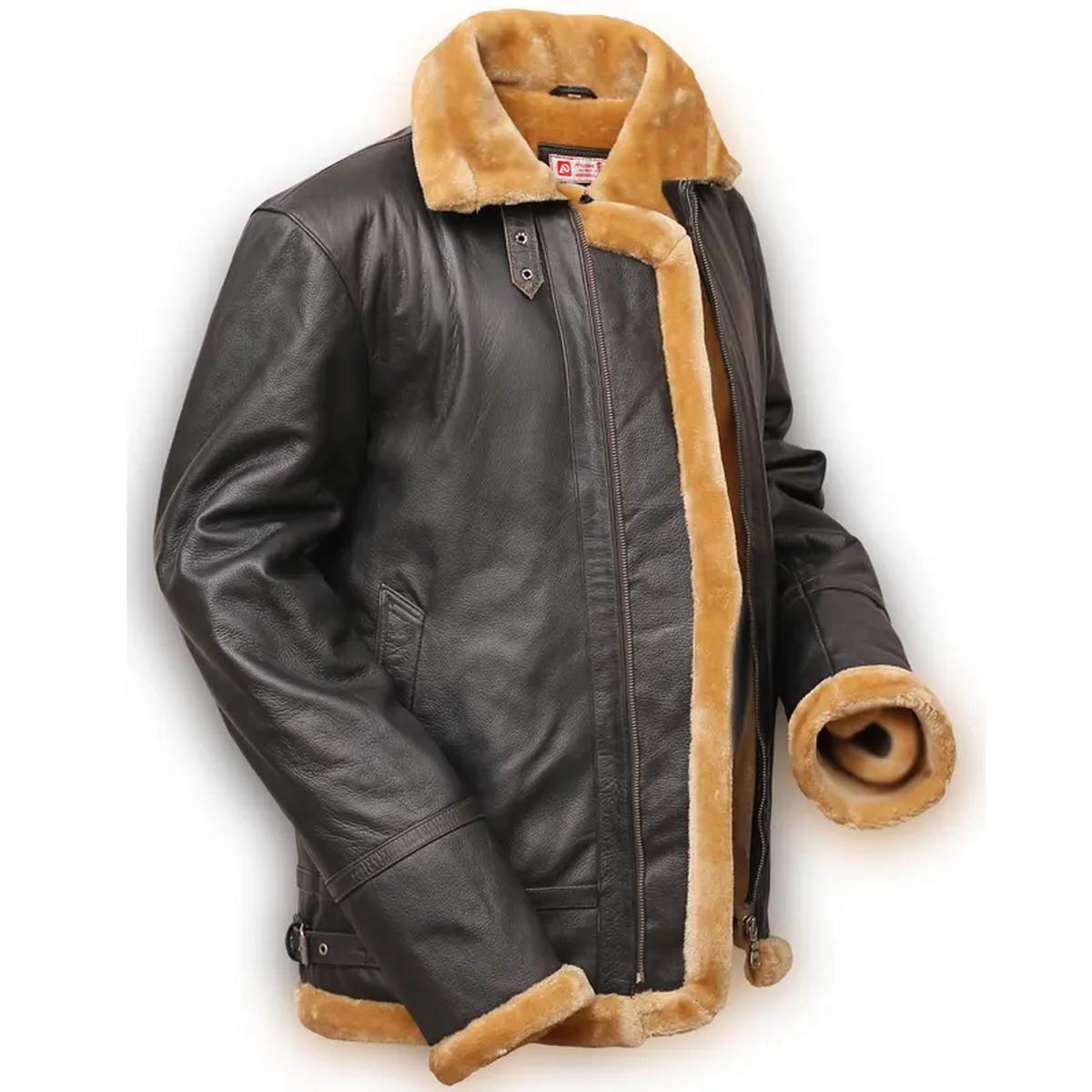 Giacca in pelle di montone marrone Flight Aviator