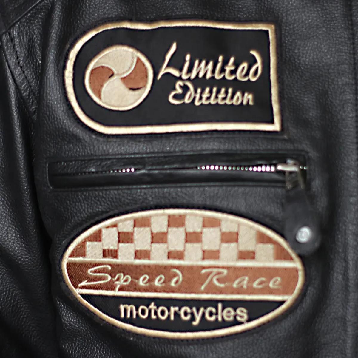 Giacca in pelle di pecora nera American Classic Urban Motors da uomo