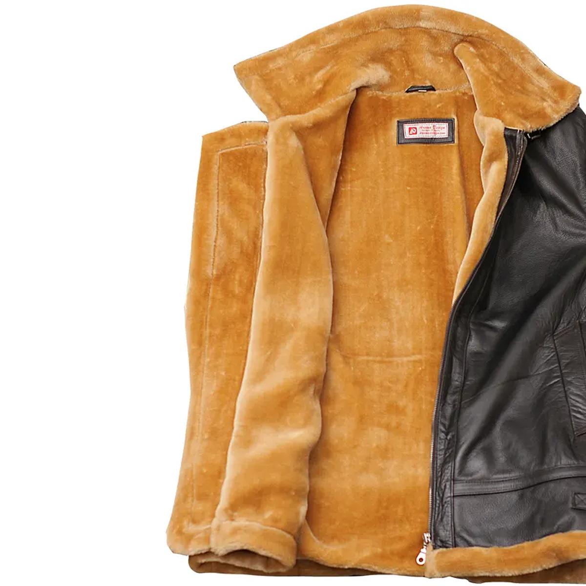 Giacca in pelle di montone marrone Flight Aviator