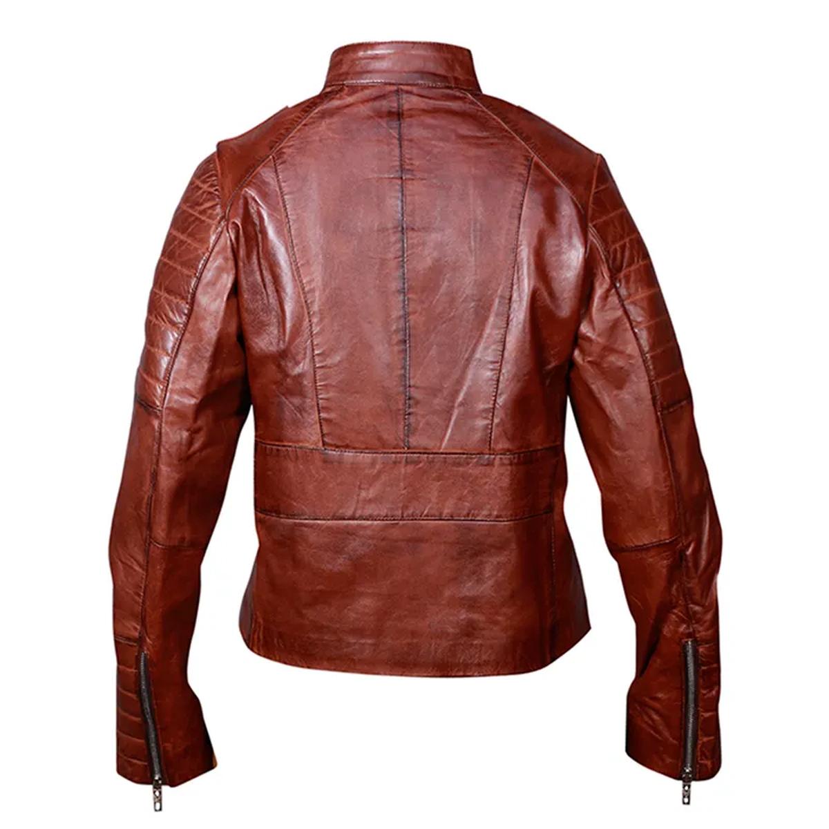 Giacca da motociclista in pelle da uomo in stile classico Café Racer
