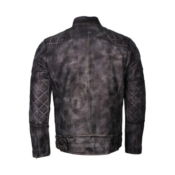 Giacca in pelle di pecora da motociclista David da uomo