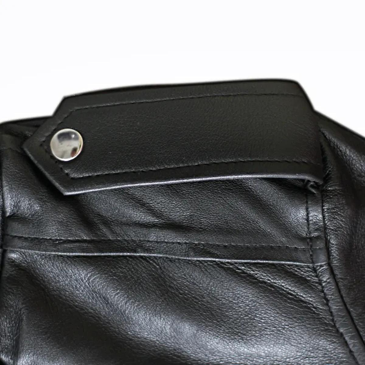 Giacca in pelle da uomo slim fit in stile motociclista