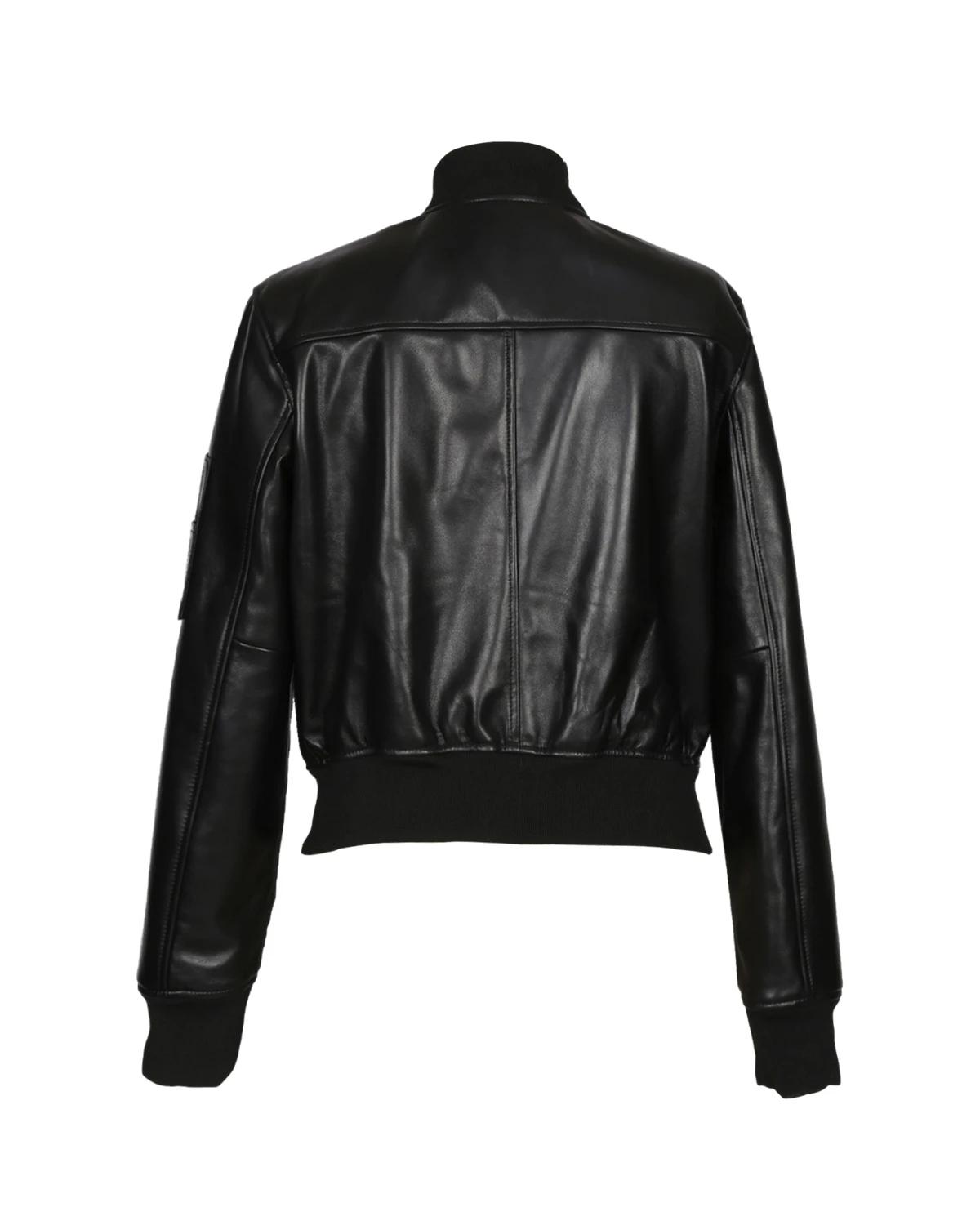 Giacca classica in pelle di pecora da donna
