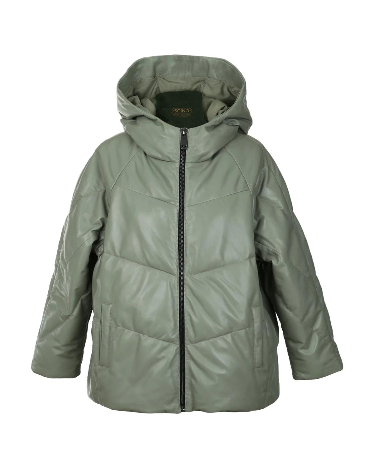 Cappotto corto imbottito in pelle Ella