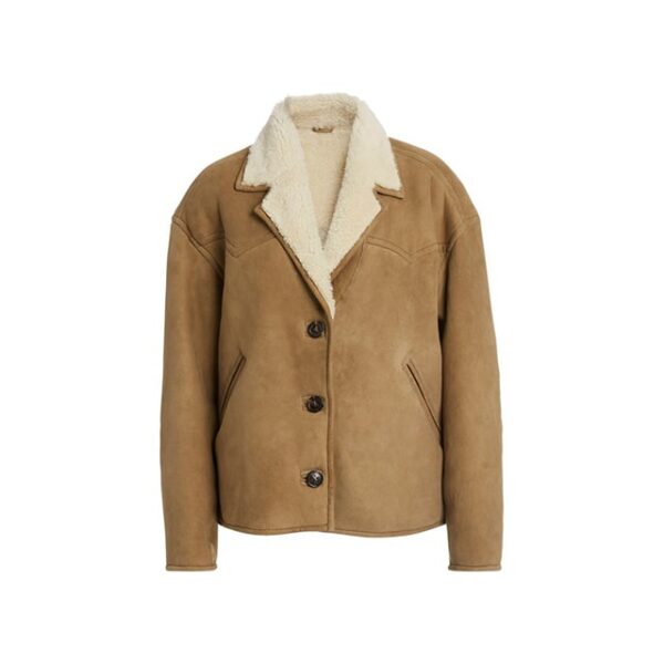 Cappotto da donna in pelle scamosciata e montone Étoile