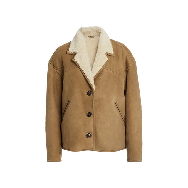 Cappotto da donna in pelle scamosciata e montone Étoile