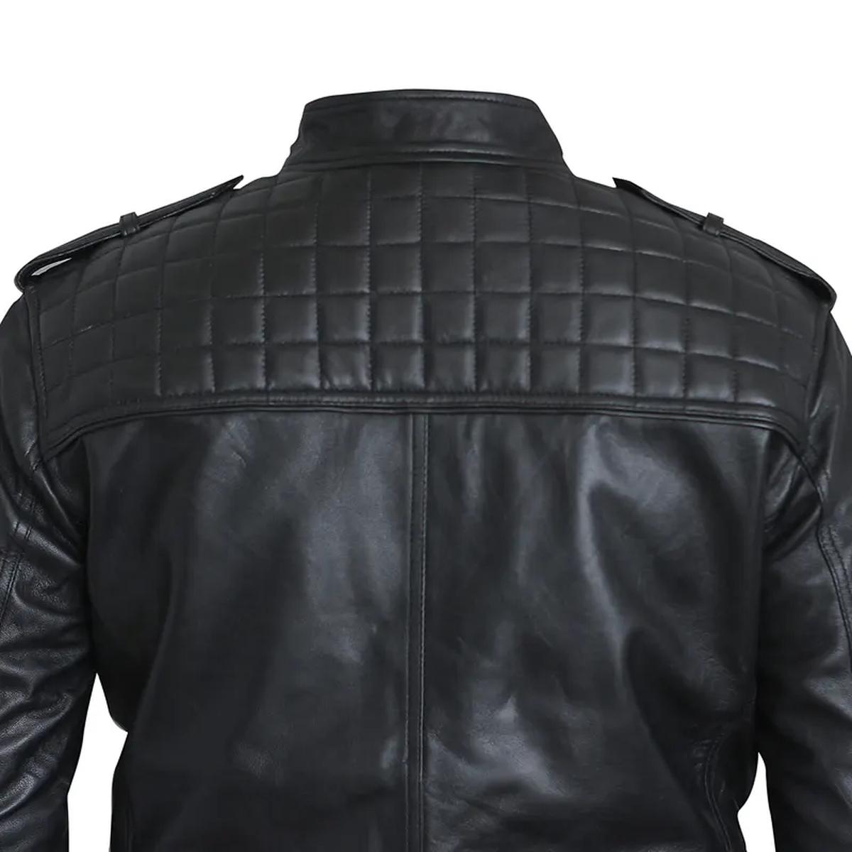Giacca in pelle da motociclista vintage retrò da uomo