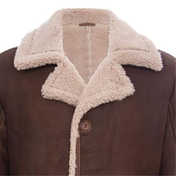 Cappotto classico tedesco in vera pelle di pecora e shearling