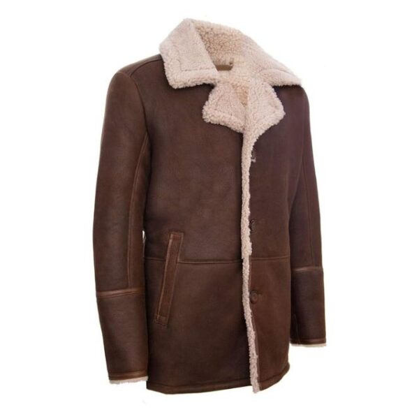 Cappotto classico tedesco in vera pelle di pecora e shearling