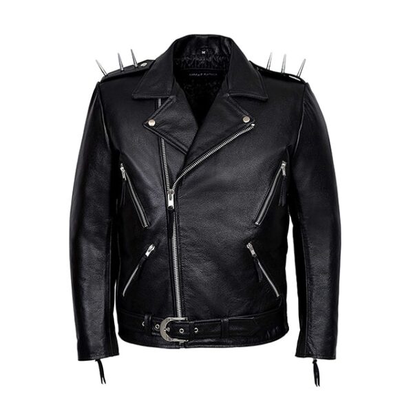 Giacca in pelle da motociclista Ghost Rider Nicolas Cage