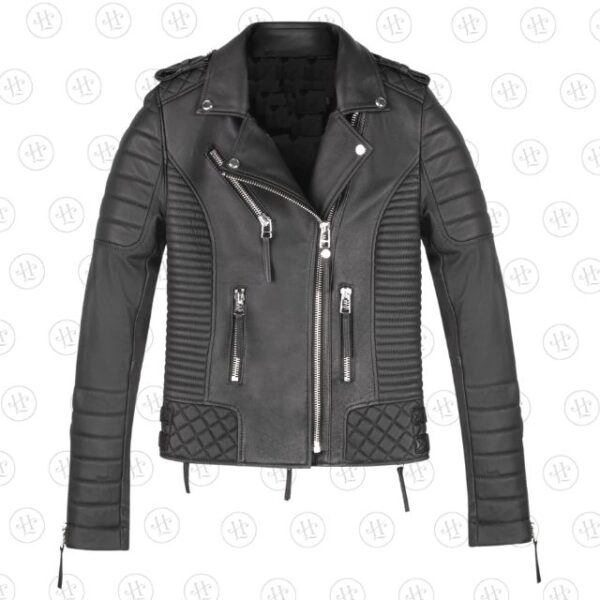 Giacca in pelle nera di Kay Michaels