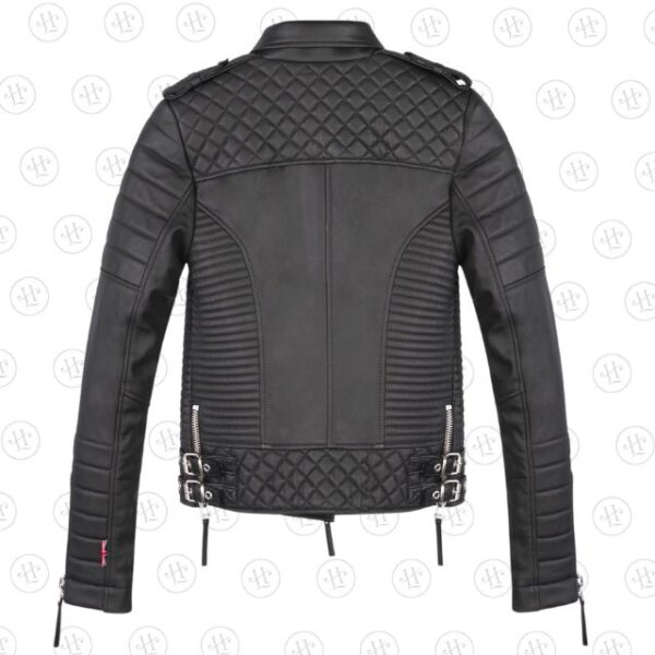 Giacca in pelle nera di Kay Michaels