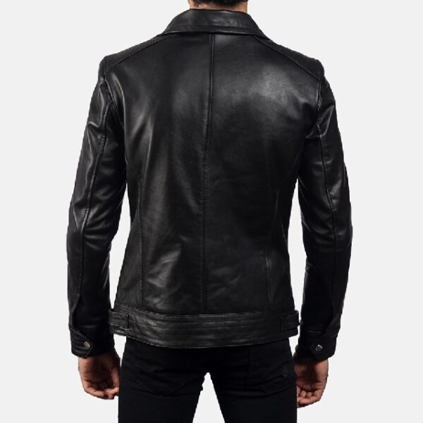 Giacca da motociclista in pelle nera Legacy
