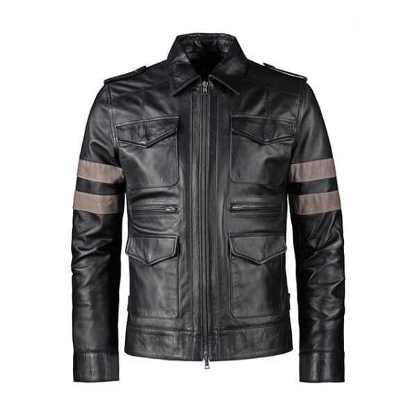 Giacca in pelle di pecora Leon Kennedy da uomo