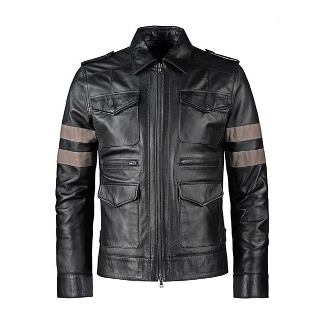 Giacca in pelle di pecora Leon Kennedy da uomo