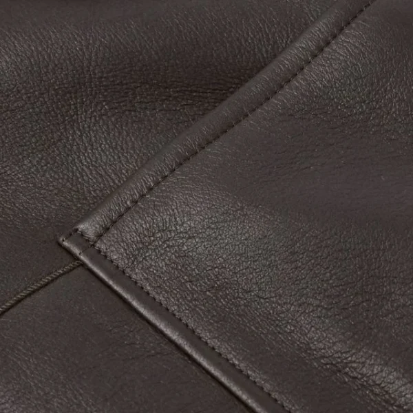 Cappotto in pelle con finiture in shearling Loro Piana