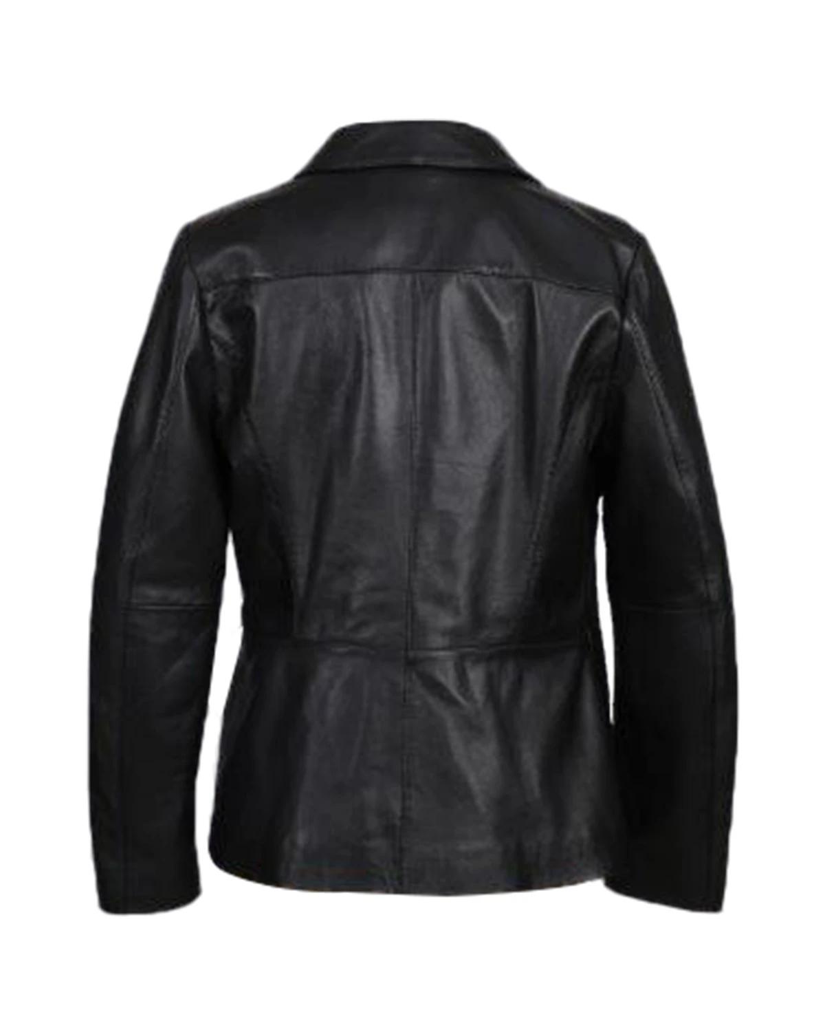 Giacca in pelle di pecora Maya da donna, nera