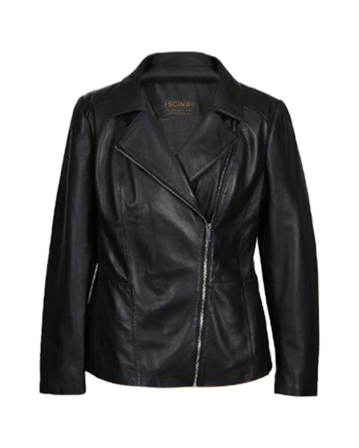 Giacca in pelle di pecora Maya da donna, nera