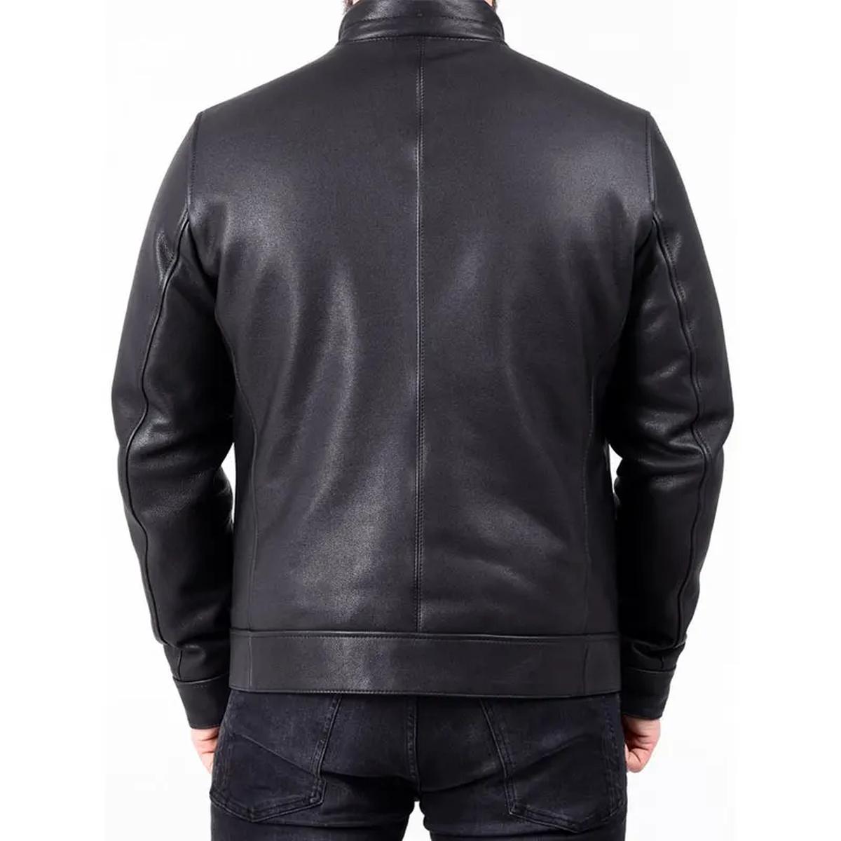 Giacca da motociclista in vera pelle da uomo