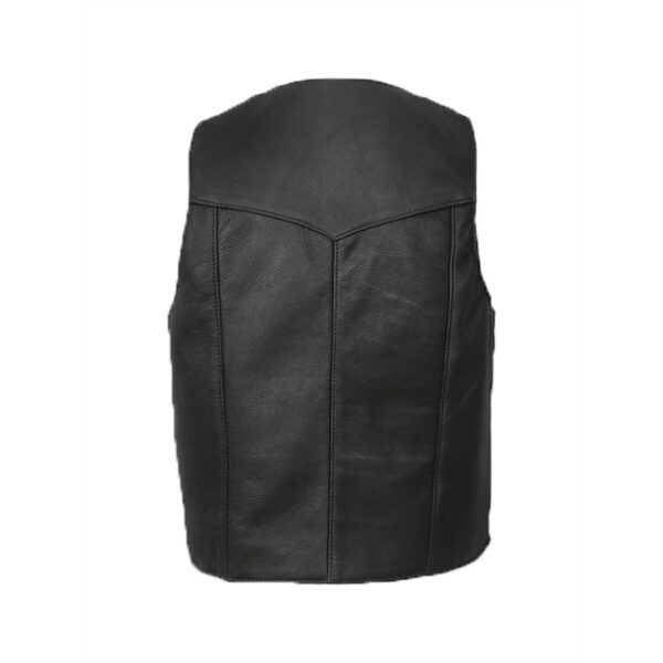 Gilet in pelle grigio cenere da uomo