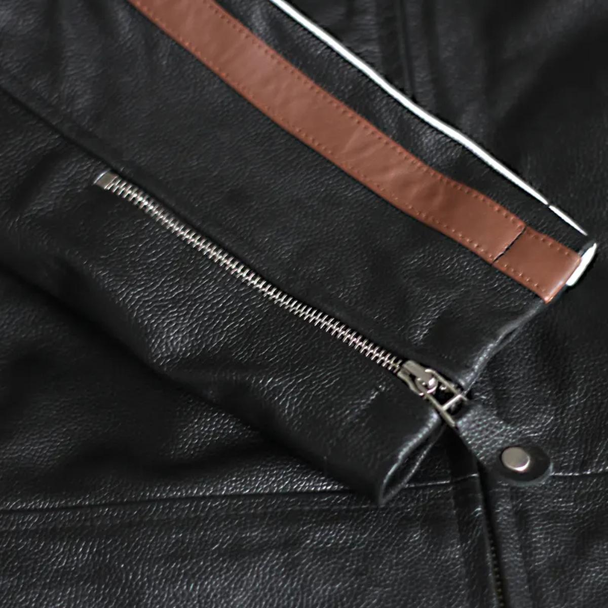 Giacca in pelle di pecora nera American Classic Urban Motors da uomo