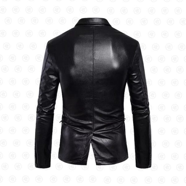 Giacca in pelle da uomo con colletto a revers