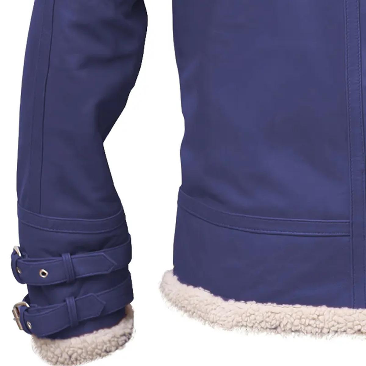 Giacca in pelle con collo in montone da uomo