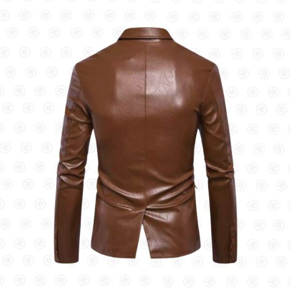 Giacca in pelle da uomo con colletto a revers