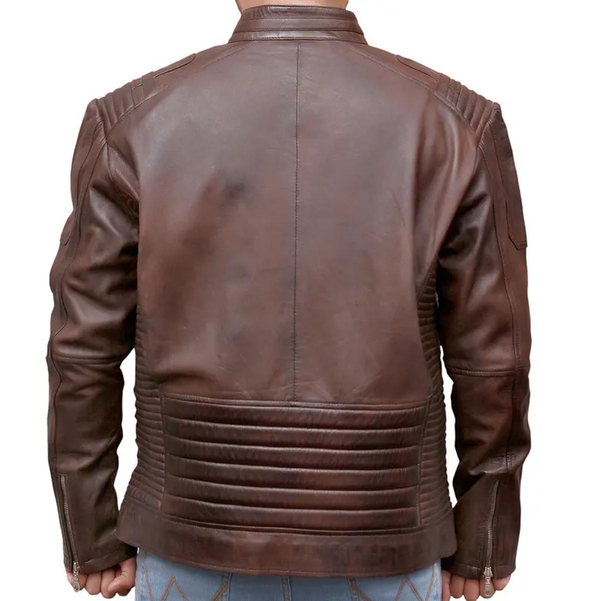 Giacca in pelle da motociclista retrò stile streetwear vintage