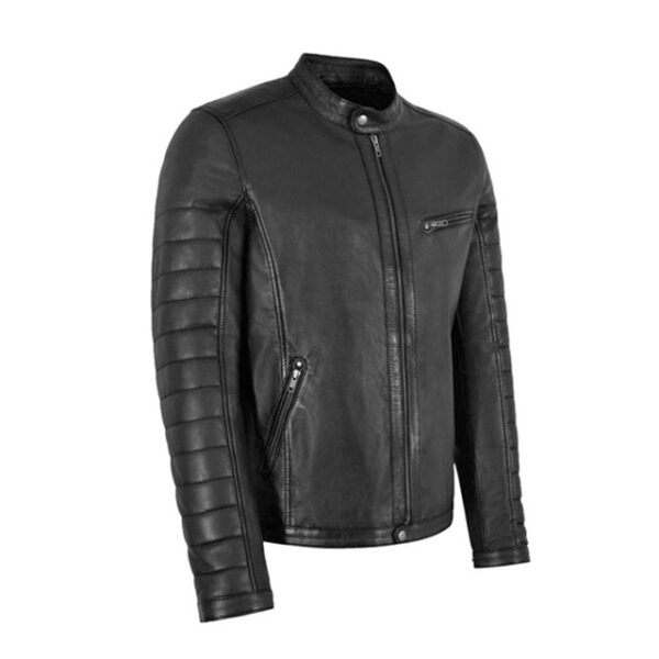 Giacca in pelle da motociclista Café Racer in pelle di agnello da uomo
