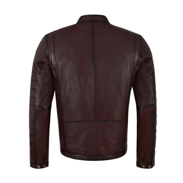 Giacca in pelle da motociclista Café Racer in pelle di agnello da uomo