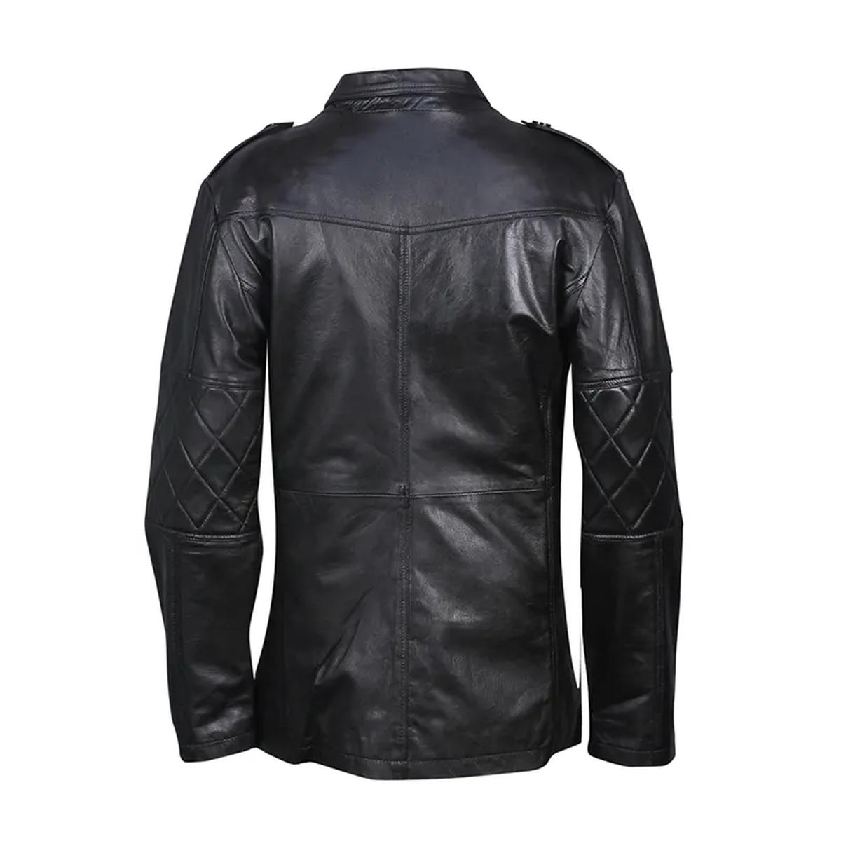 Cappotto da motociclista classico retrò in vera pelle