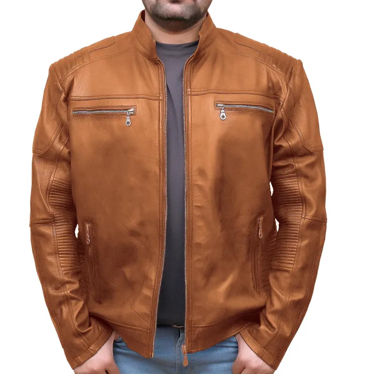 Giacca in pelle da motociclista retrò stile streetwear vintage
