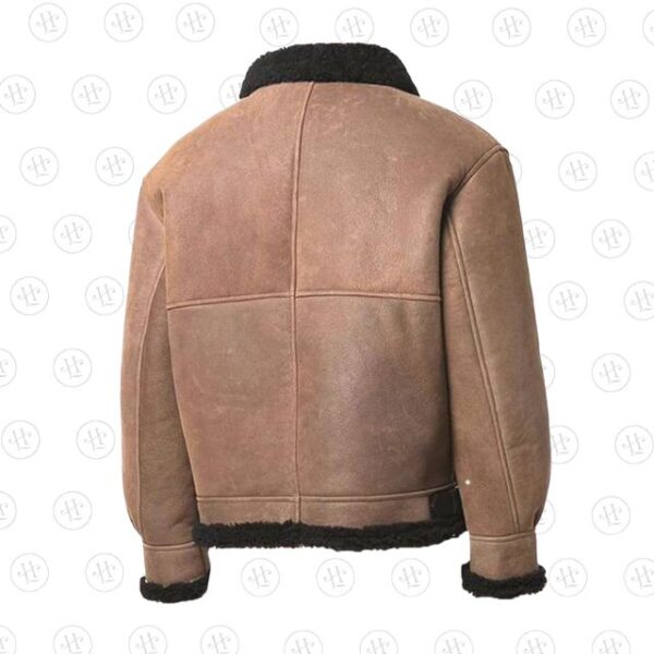 Giacca da uomo in pelle di pecora foderata in shearling