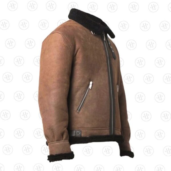 Giacca da uomo in pelle di pecora foderata in shearling