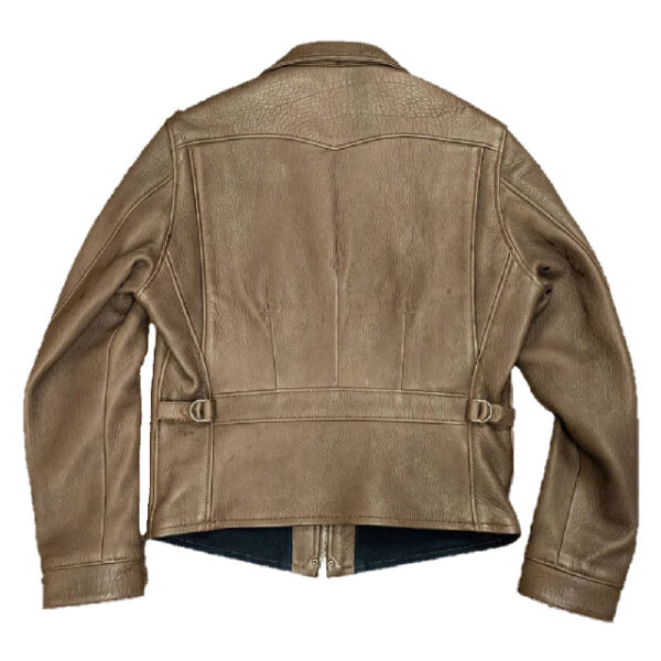 Giacca da motociclista in pelle cerata da uomo