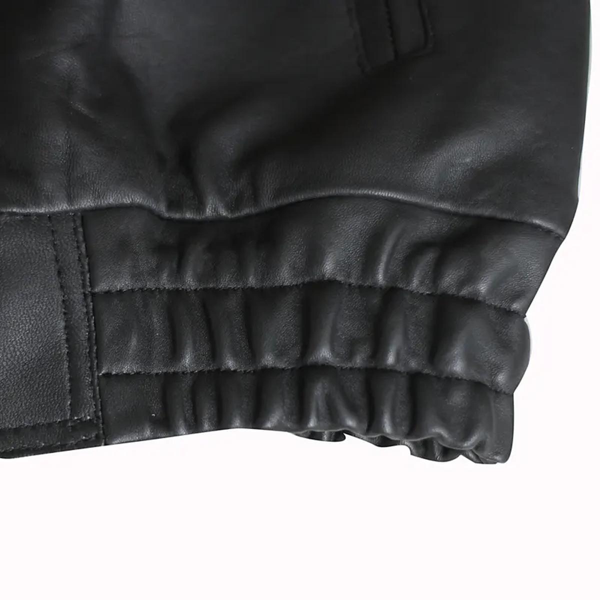 Gilet da motociclista in vera pelle nera di alta qualità per uomo