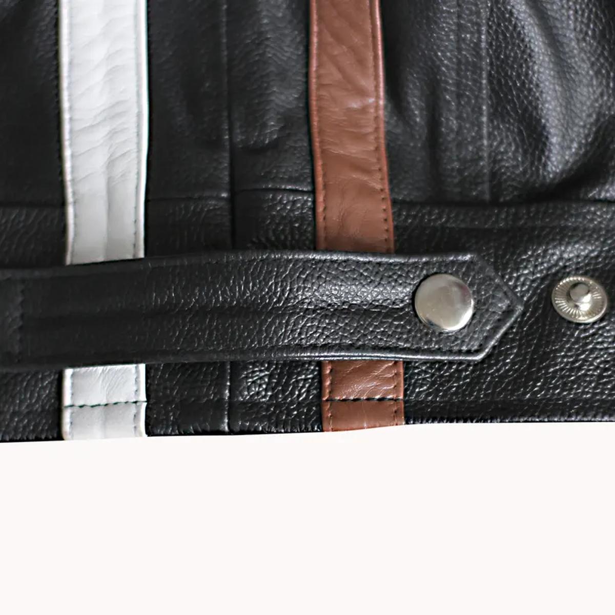 Giacca in pelle di pecora nera American Classic Urban Motors da uomo