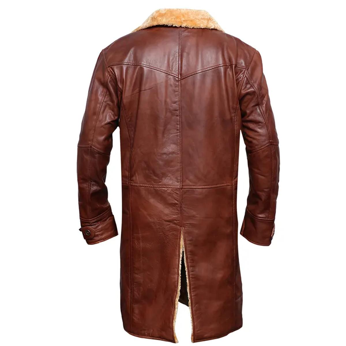 Trench in pelle Bane di Tom Hardy da uomo
