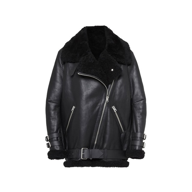 Giacca oversize in pelle e montone Velocite da donna